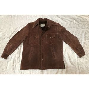Pack-In Cow Poke Vintage Leather Jacket Mens Size 42 Chocolate Brown 80's ~751A
